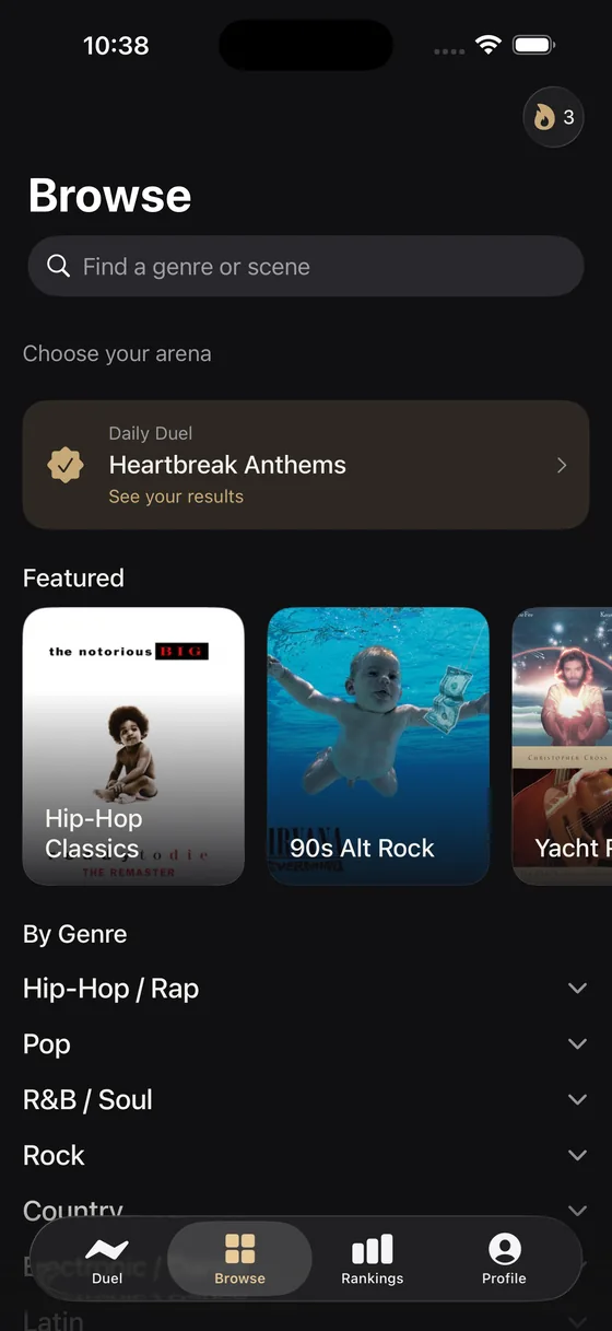 Browsing DeuxDuel categories by era and genre.